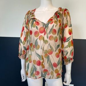 Pretty floral sheer blouse